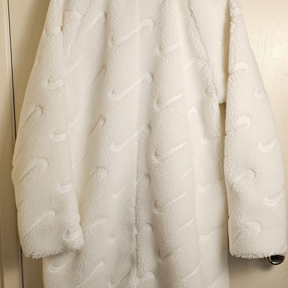 Nike Sportswear Icon Clash Long Sherpa Jacket White NWT Women's Size M - Picture 7 of 14